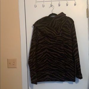 Black and Charcoal Grey One Button Cardigan